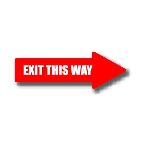 Ergomat 24in x 8in ARROW SIGNS - Exit This Way DSV-SIGN 192 #0445RIGHT -UEN
